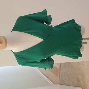 Zara green wrap top